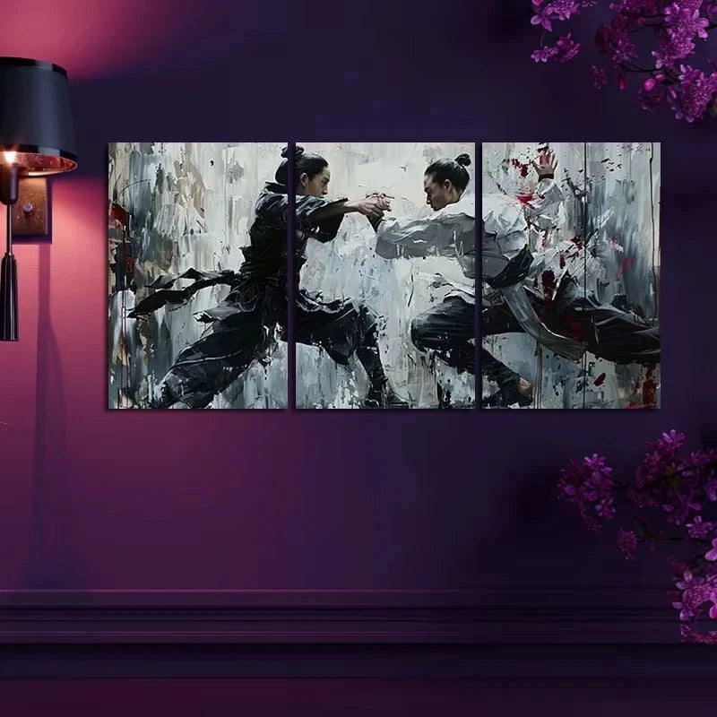 3pcs Classic Movements of Chinese Dance Metal Print Ready to Hang Art