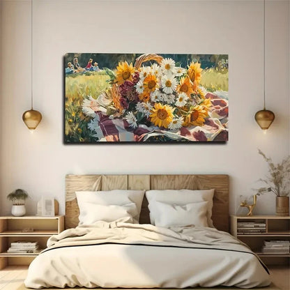 Sunflower Vibrant Floral Décor Wall Art Canvas Office Home Room Framed 120x60cm