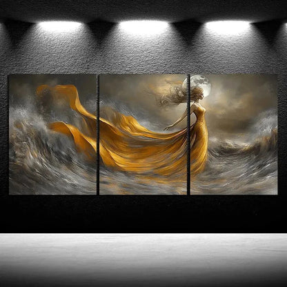 3pcs The Dancing Under The Moon Metal Print Ready to Hang Art