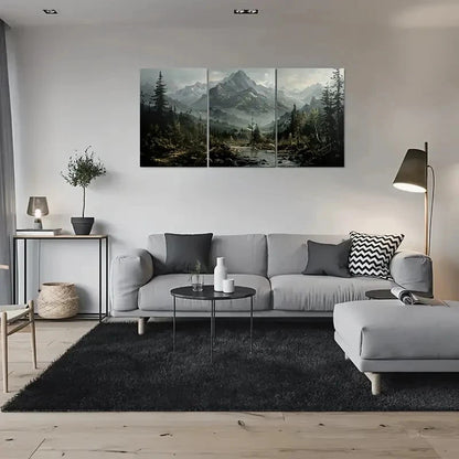 3pcs Nature Inspired Mountain Metal Print Ready to Hang Art