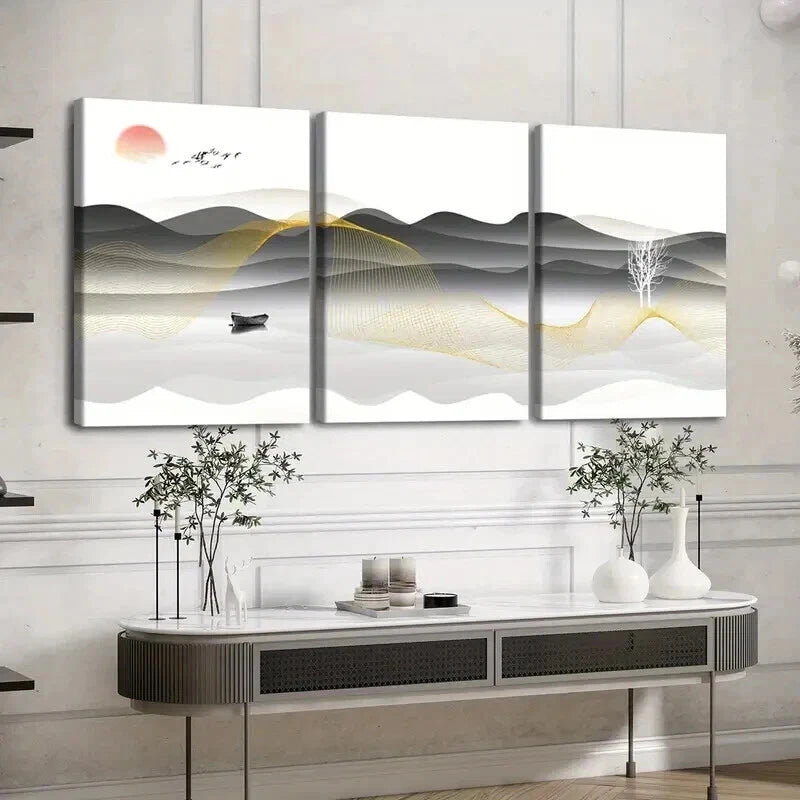 3pcs Contemporary Artwork Odorless Perfect Wall Art Set Canvas Framed 40x60cm - High Quality Print 100% Australian Made Wall Canvas Ready to Hang