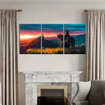 3pcs The Witcher Game Character Painting Wall Art Set Canvas Framed 40x60cm - High Quality Print 100% Australian Made Wall Canvas Ready to Hang