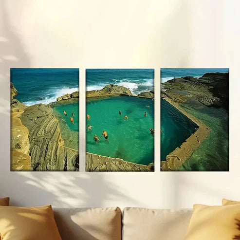 3pcs Amazing Natural Hot Springs Wall Art Set Canvas Unframed – High Quality Print 100% Australian Made Wall Canvas