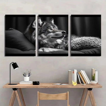 3pcs Black and White Animal Classic Metal Print Ready to Hang Art