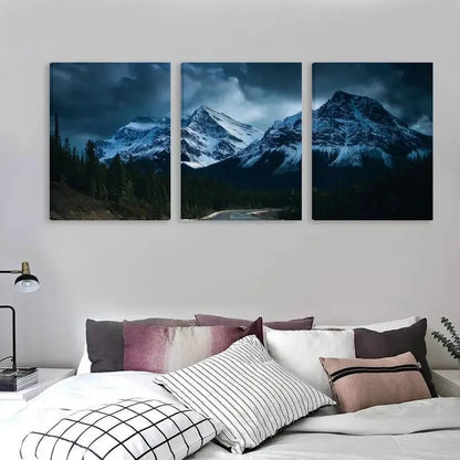 3pcs Mount Everest Winter Mountain Landscape Wall Art Set Canvas Framed 50x70cm - High Quality Print 100% Australian Made Wall Canvas Ready to Hang