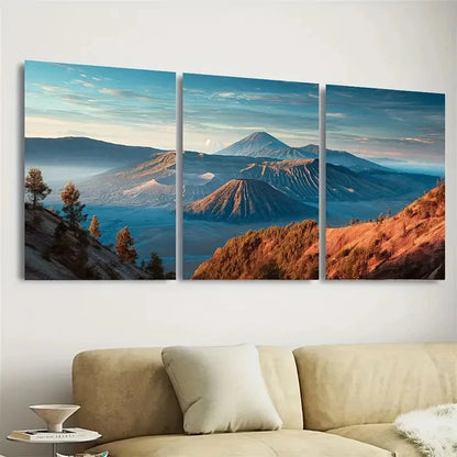 3pcs Vibrant Travel Tengger Caldera Landscape Wall Art Set Canvas Framed 40x60cm - High Quality Print 100% Australian Made Wall Canvas Ready to Hang