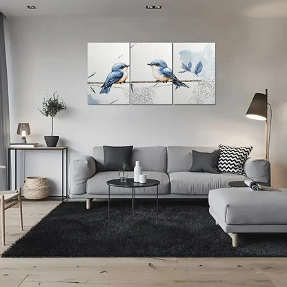 3pcs Bluebird Nature Inspired Metal Print Ready to Hang Art