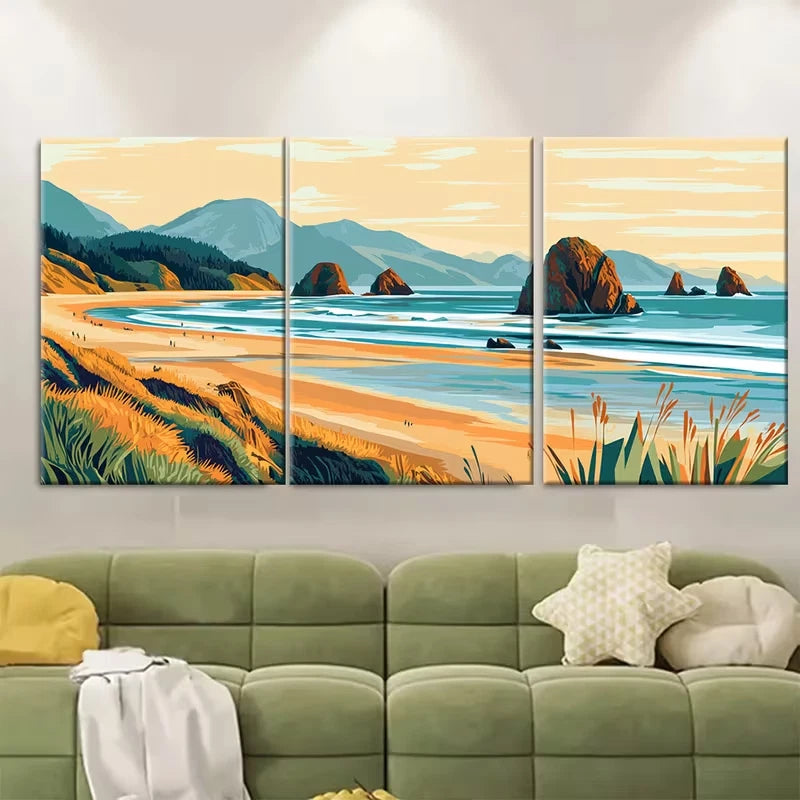 3pcs Cannon Beach Oregon Metal Print Ready to Hang Art