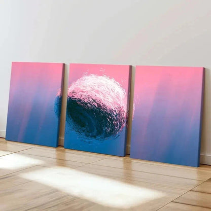 3pcs Abstract Pink Bubbles Decoration Wall Art Set Canvas Framed 40x60cm - High Quality Print 100% Australian Made Wall Canvas Ready to Hang
