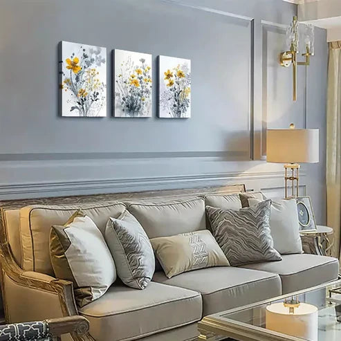 3pcs Floral Art Botanical Painting Wall Art Set Canvas Unframed - High Quality Print 100% Australian Made Wall Canvas