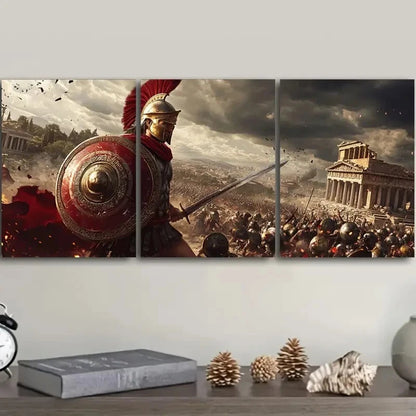 3pcs The Last Stand Of The Spartan painting Wall Art Set Canvas Framed 40x60cm - High Quality Print 100% Australian Made Wall Canvas Ready to Hang