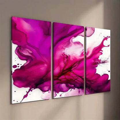 3pcs Abstract Red Fluid Painting Wall Art Set Canvas Unframed - High Quality Print 100% Australian Made Wall Canvas