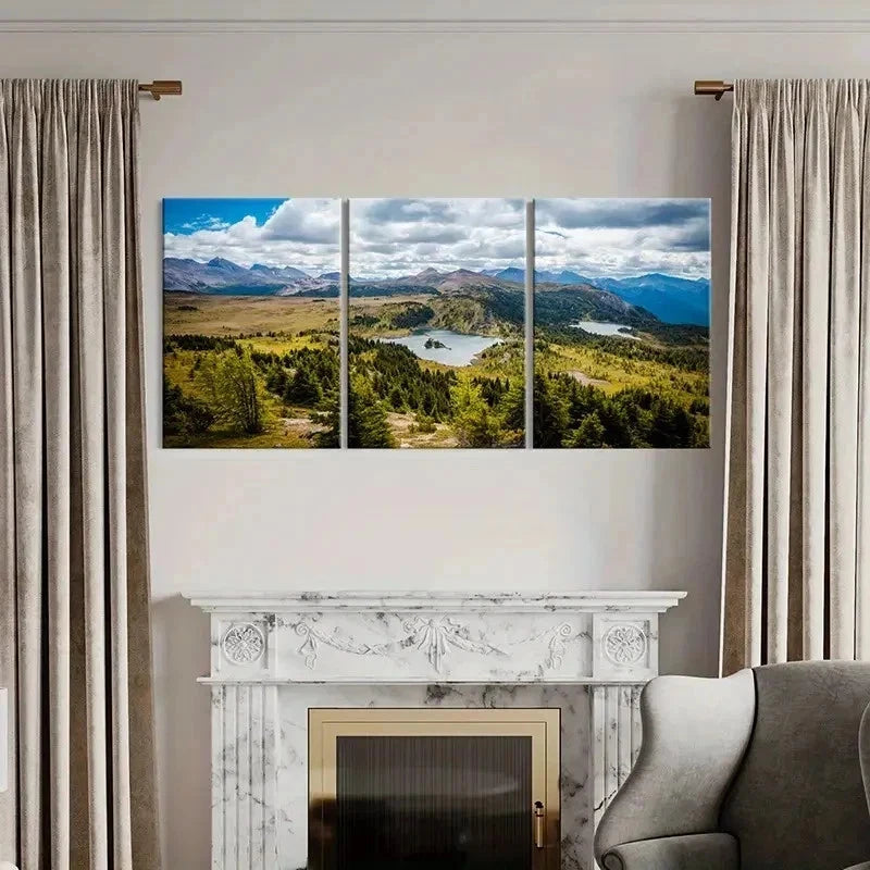 3pcs Mountain Nature Forest & Lake Wall Art Set Canvas Framed 40x60cm - High Quality Print 100% Australian Made Wall Canvas Ready to Hang
