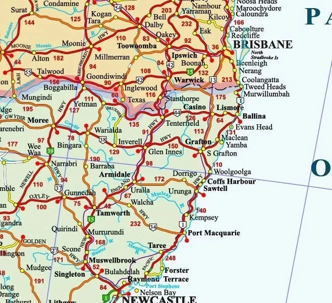 10 x AUS Wholesale Australia Road map with details 91x61cm poster AU