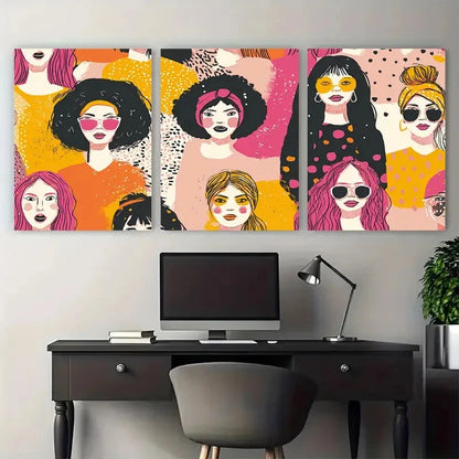 3pcs College Apartment Aesthetic Girls Perfect Wall Art Set Canvas Framed 40x60cm - High Quality Print 100% Australian Made Wall Canvas Ready to Hang