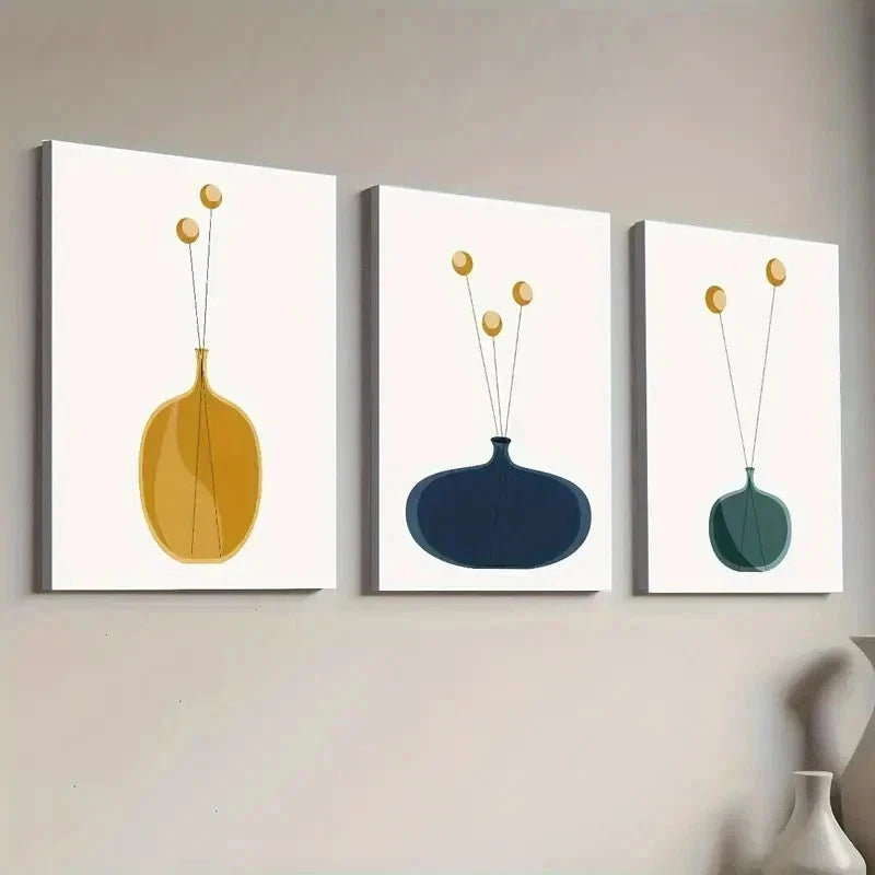 3pcs Light Luxury Vase Directly Perfect Wall Art Set Canvas Framed 40x60cm - High Quality Print 100% Australian Made Wall Canvas Ready to Hang