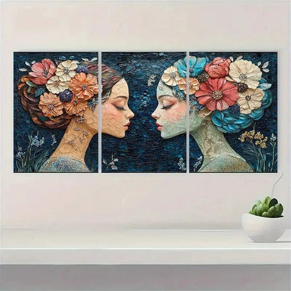 3pcs Fashion Mosaic Painting Colourful Metal Print Ready to Hang Art