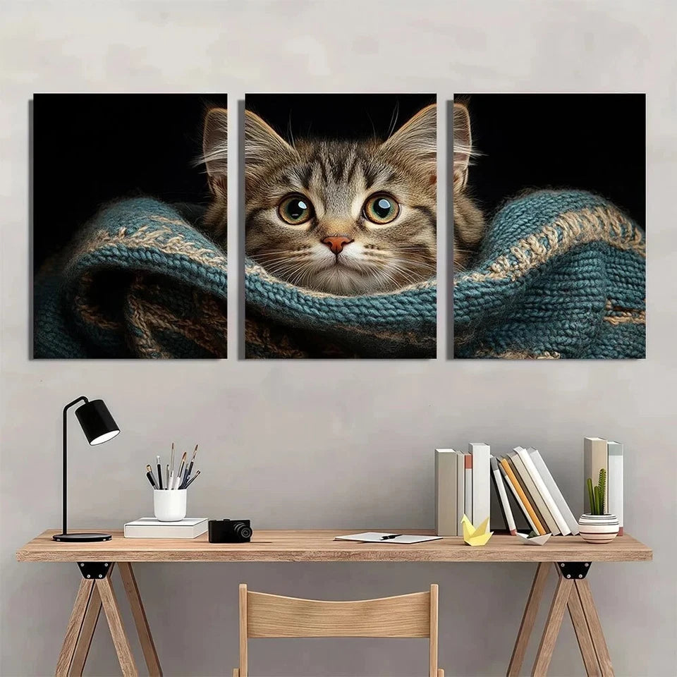 3pcs Logo Cute Animal Farmhouse Metal Print Ready to Hang Art