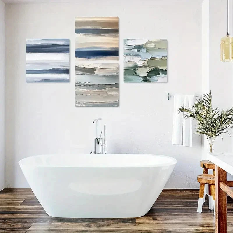 4pcs Seasonal Spring/Winter Theme Wall Art Canvas Framed