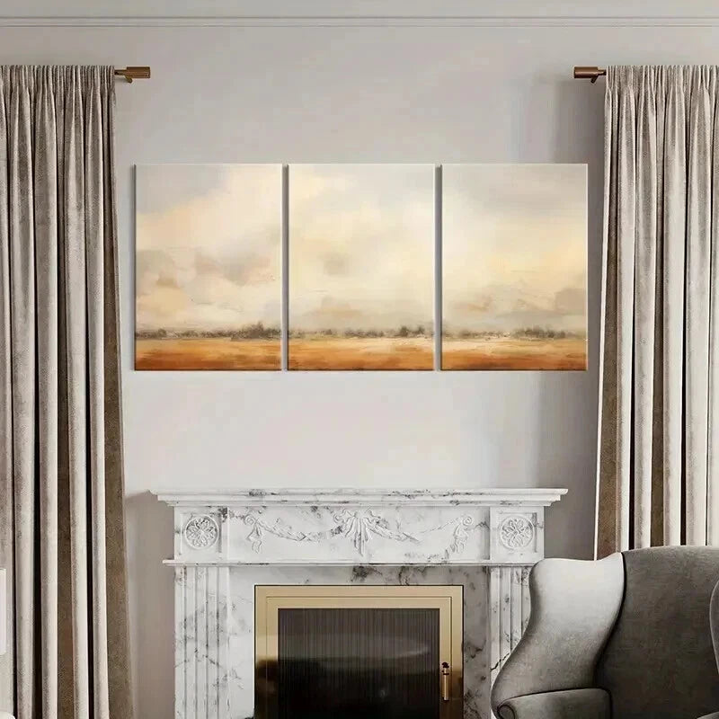 3pcs Desert Landscape Abstract Design Wall Art Set Canvas Framed 40x60cm - High Quality Print 100% Australian Made Wall Canvas Ready to Hang