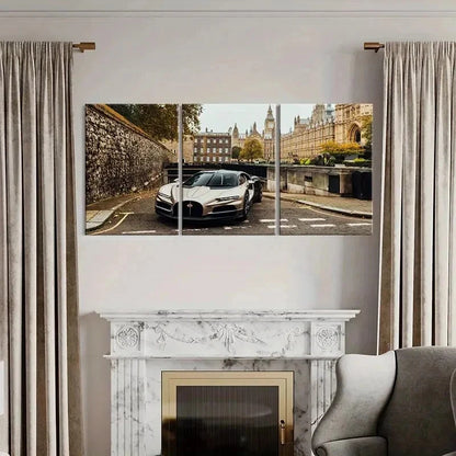 3pcs Bugatti Supercar Cool Car Modern Wall Art Set Canvas Framed 40x60cm - High Quality Print 100% Australian Made Wall Canvas Ready to Hang