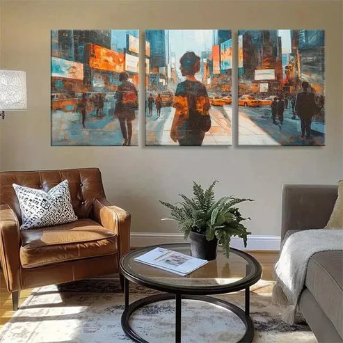3pcs Dynamic Digital Influence Modern Perfect Wall Art Canvas Unframed - High Quality Print 100% Australian Made Wall Canvas