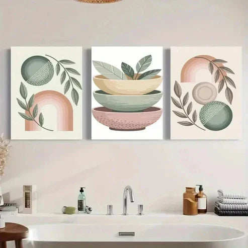 3pcs Abstract Shapes Canvas Wall Art Canvas Unframed - High Quality Print 100% Australian Made Wall Canvas