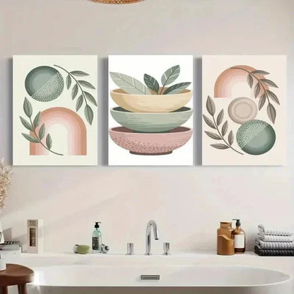 3pcs Abstract Shapes Canvas Wall Art Canvas Unframed - High Quality Print 100% Australian Made Wall Canvas