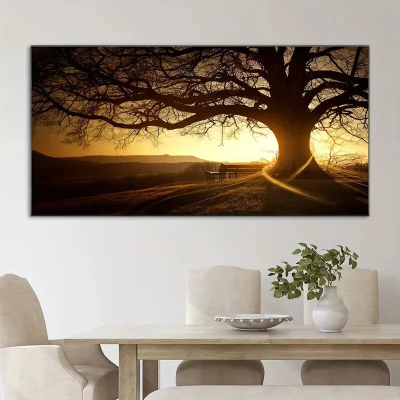 Sunlight Through Tree wall canvas office home room framed 120x60cm