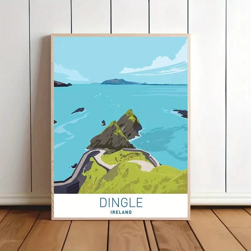 Dingle Peninsula Ireland Coastal Landscape Ocean Travel Poster Print Wall Art