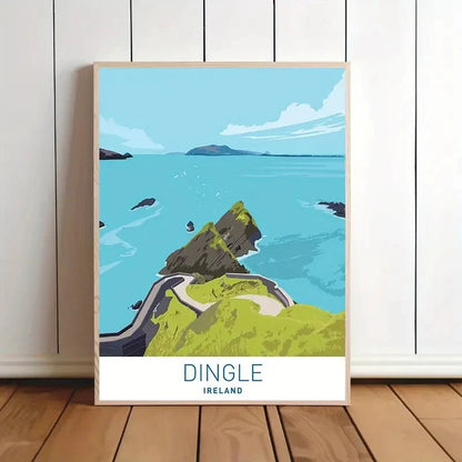 Dingle Peninsula Ireland Coastal Landscape Ocean Travel Poster Print Wall Art