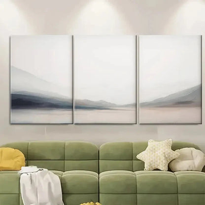 3pcs Abstract Modern Neutral Mountain Metal Print Ready to Hang Art