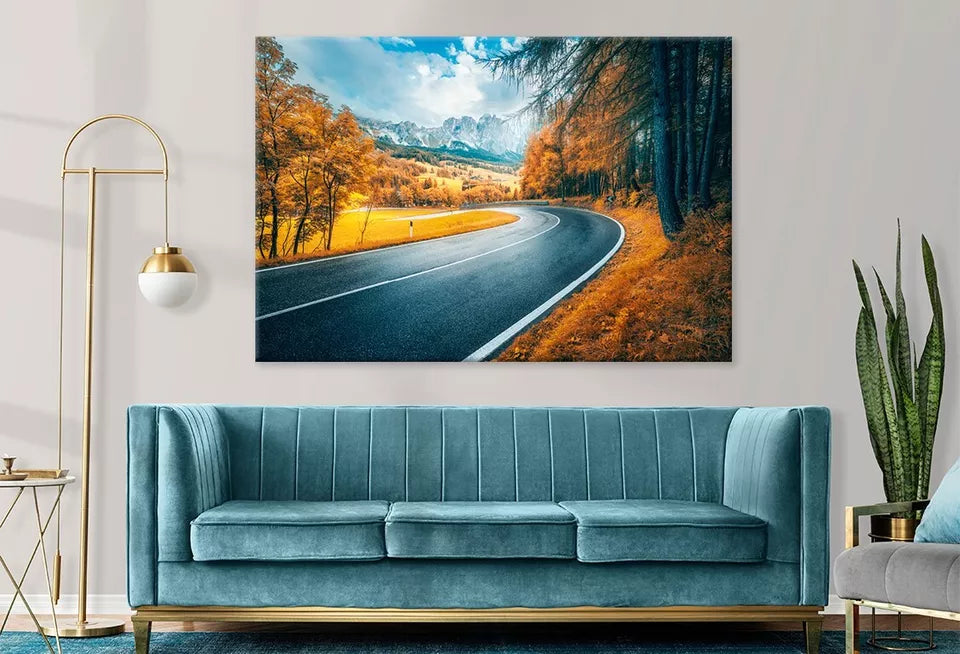 Beautiful Orange Tree Pathway Wall Art Decor 100% Australian Made