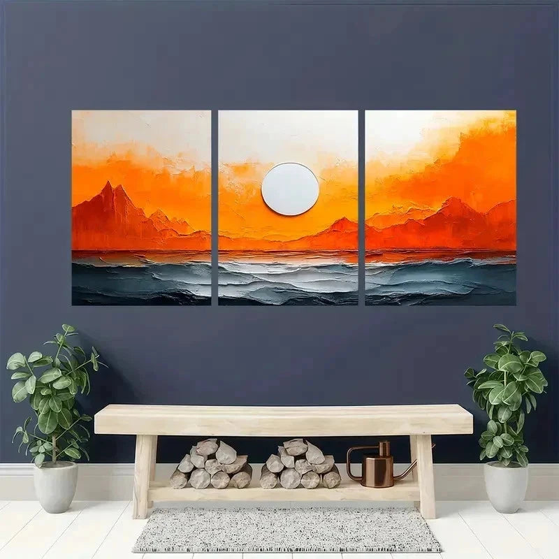 3pcs White Texture Minimalist Abstract Perfect Wall Art Set Canvas Framed 40x60cm - High Quality Print 100% Australian Made Wall Canvas Ready to Hang