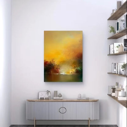 Abstract Landscape Vibrant Sunset Reflections  60x90cm Metal Print Ready to Hang