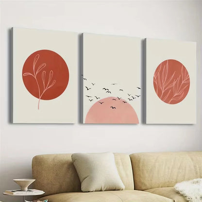 3pcs Japanese Abstract Painting Wall Art Set Canvas Framed 60x90cm – High Quality Print, 100% Australian Made, Ready to Hang