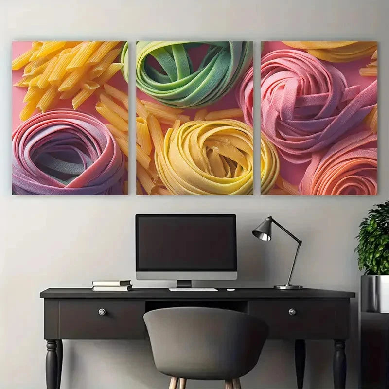 3pcs Kitchen Poster Pasta Quotes Décor Perfect Wall Art Set Canvas Framed 60x90cm - High Quality Print 100% Australian Made Wall Canvas Ready to Hang