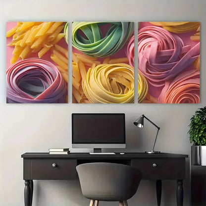 3pcs Kitchen Poster Pasta Quotes Décor Perfect Wall Art Set Canvas Framed 60x90cm - High Quality Print 100% Australian Made Wall Canvas Ready to Hang