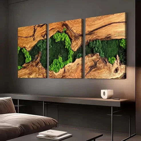 3pcs Abstract Tree Forest From Over View Wall Art Set Canvas Unframed - High Quality Print 100% Australian Made Wall Canvas