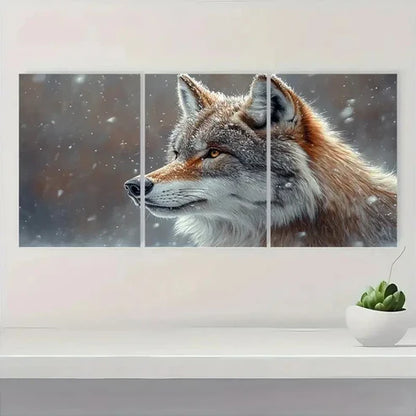 3pcs Mystical Wolf Winter Art a Wall Art Canvas Unframed - High Quality Print 100% Australian Made Wall Canvas