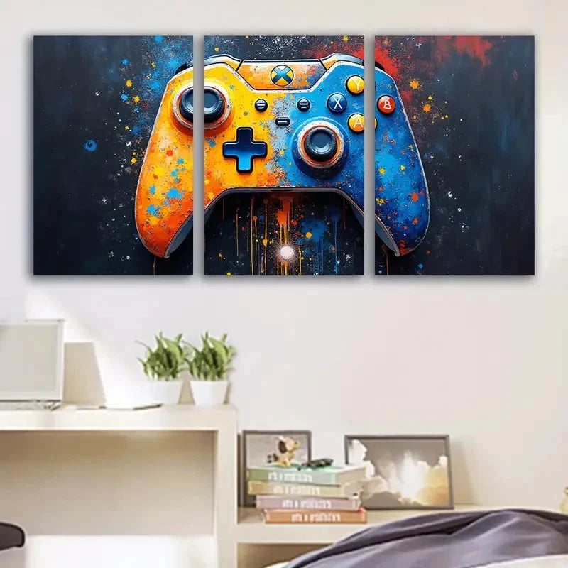 3pcs Video Game Xbox Controller Wall Art Set Canvas Framed 40x60cm - High Quality Print 100% Australian Made Wall Canvas Ready to Hang