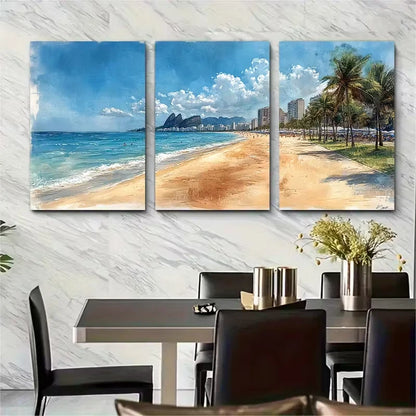 3pcs Exotic Water Swings Metal Print Ready to Hang Art