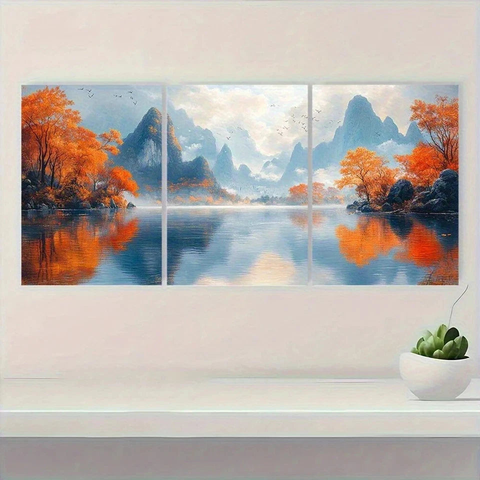 3pcs Guilin China Travel Painting Metal Print Ready to Hang Art