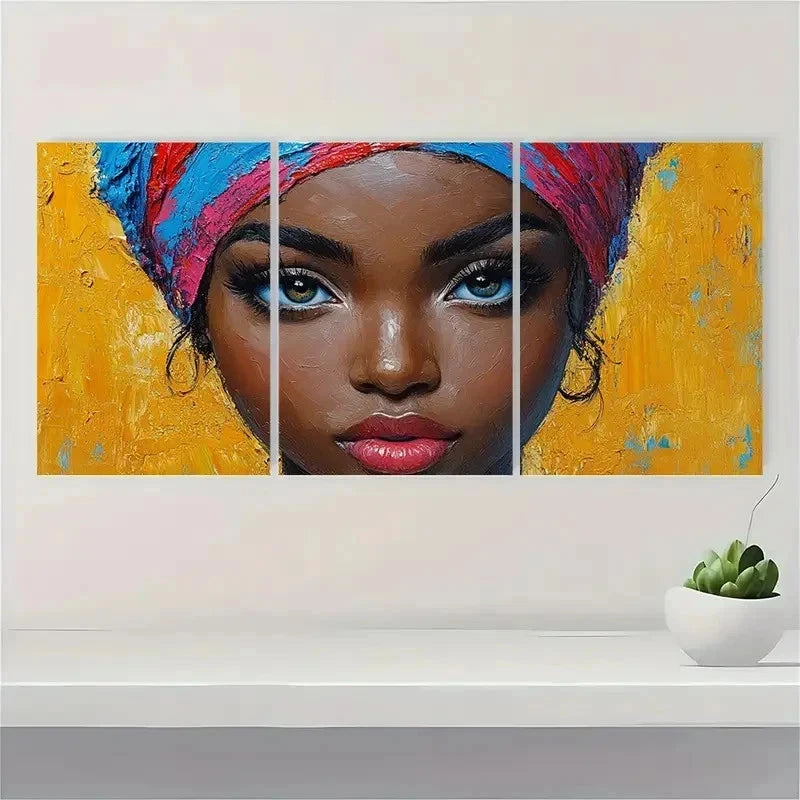 3pcs Woman Queen Portrait Impasto Perfect Wall Art Set Canvas Framed 40x60cm - High Quality Print 100% Australian Made Wall Canvas Ready to Hang