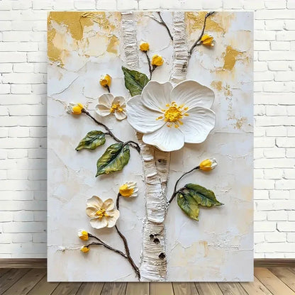 Beautiful Modern Vintage Floral Spring Bloom Painting 40x60cm Metal Print Ready to Hang