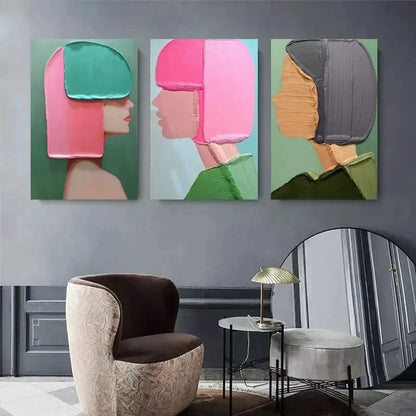 3pcs Colorful Abstract Contemporary Style Metal Print Ready to Hang Art
