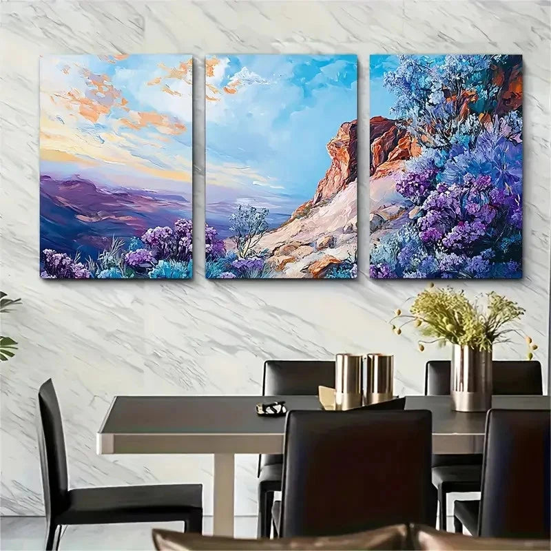 3pcs Ayers Rock Australian Wall Hanging Wall Art Set Canvas Framed 50x70cm - High Quality Print 100% Australian Made Wall Canvas Ready to Hang