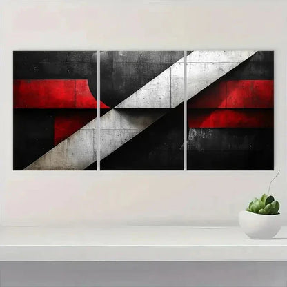 3pcs Black & White Geometric Design, Y Wall Art Set Canvas Unframed - High Quality Print 100% Australian Made Wall Canvas - Bella Home Decor