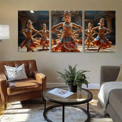 3pcs Traditional Dance Performance Prefect Wall Art Canvas Unframed - High Quality Print 100% Australian Made Wall Canvas
