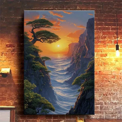 Coastal Cliff Landscape 60x90cm Metal Print Ready to Hang